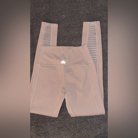 ALO Yoga Pants - ALO Yoga Tan Moto Leggings